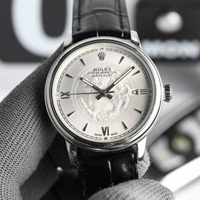 Rolex Datejust 8215 Movement 40mm 316L Steel 48h Pixiu Patttern White Gold Watch